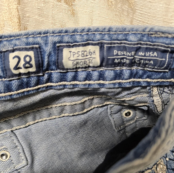 Miss Me Cut-Off Shorts Womens 28 (actual 30x3.5) Blue Denim Cotton Blend Button - Picture 14 of 16